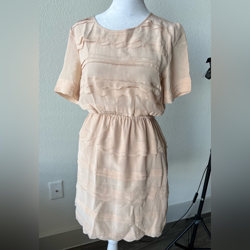 Elegant nude silk Women's Dress
